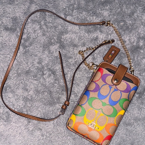 Coach C9943 Limited Edition Pride Phone Crossbody In Rainbow Signature Canvas - Picture 1 of 8